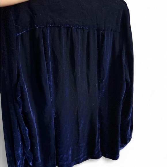 Merona Deep Blue Velvet Button Down Shirt - Picture 3 of 5
